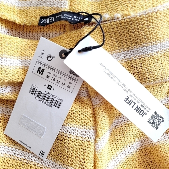 Zara Rustic Striped Knit High Waist Pants & Top Loungewear Set NWT Medium - Picture 13 of 15